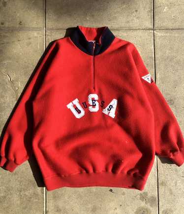 Guess × Vintage 90’s Fleece Guess USA quarter zip 