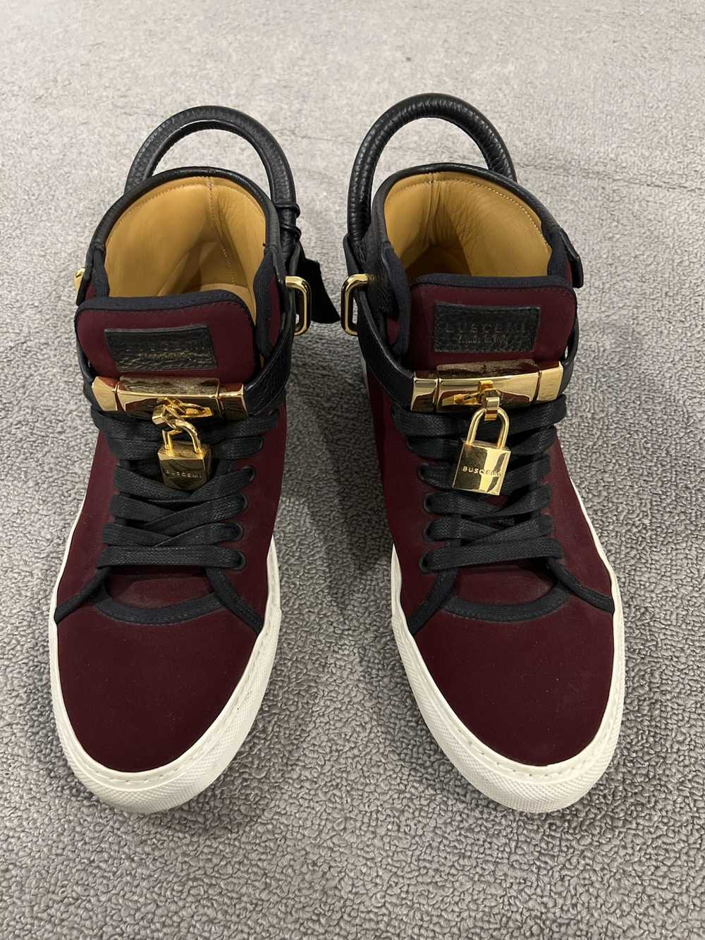 Buscemi Buscemi 100mm red velvet leather sneaker - image 1