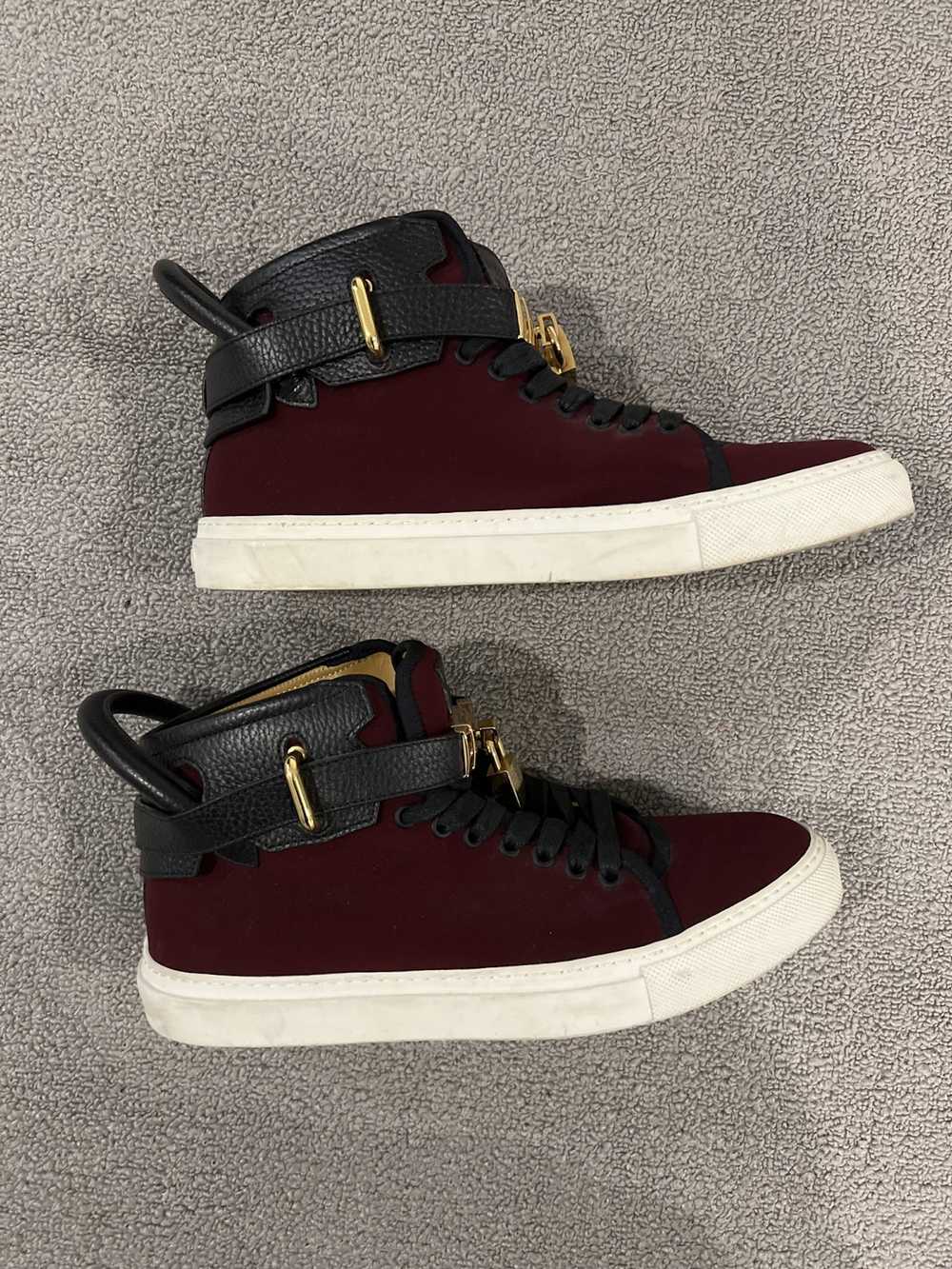 Buscemi Buscemi 100mm red velvet leather sneaker - image 6