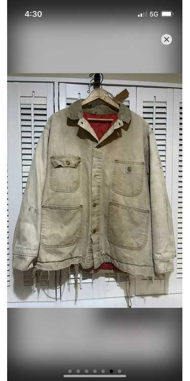 Streetwear × Vintage Trashed Carhartt Chore Coat /