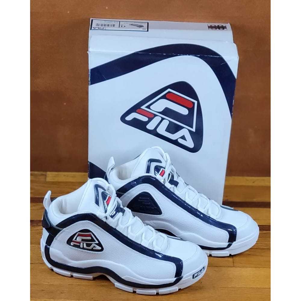 Fila Classic White Leather High Top Basketball Shoes Vintage 14 OG White Red
