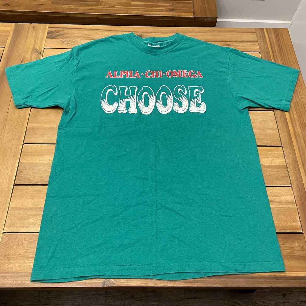 Hanes × Vintage Vintage 90s Alpha Chi Omega AXO S… - image 1