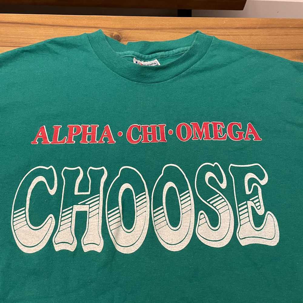 Hanes × Vintage Vintage 90s Alpha Chi Omega AXO S… - image 2