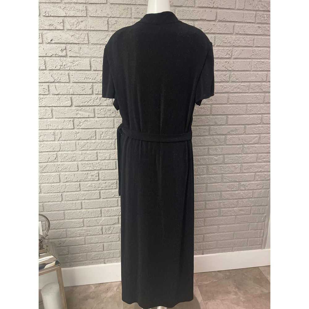 Other Virgo Black Sparkle Faux Wrap Dress Size 18 - image 5