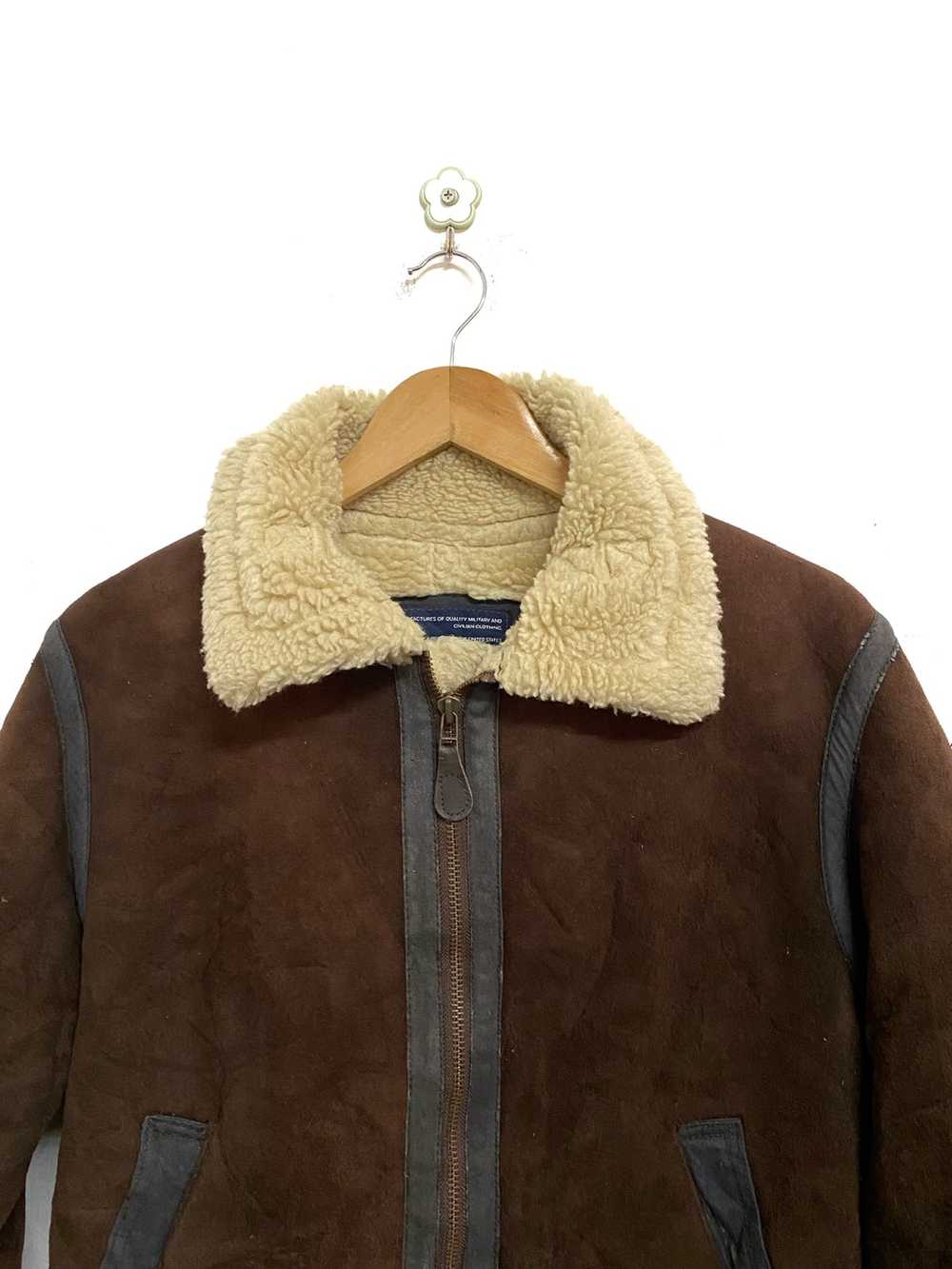 Alpha Industries × Sheepskin Coat × Vintage Vinta… - image 3