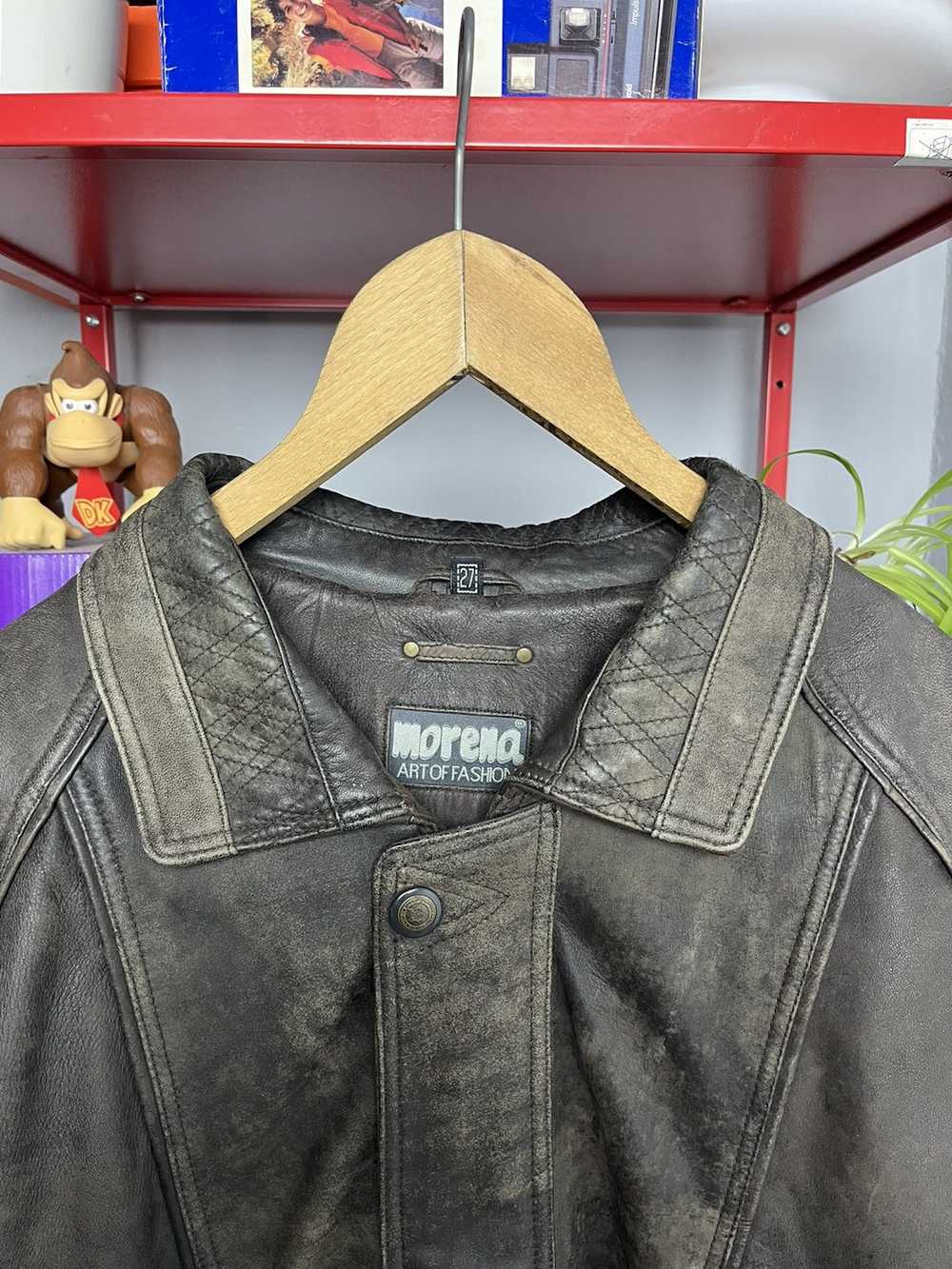 Leather × Leather Jacket × Vintage Vintage 90s Le… - image 4