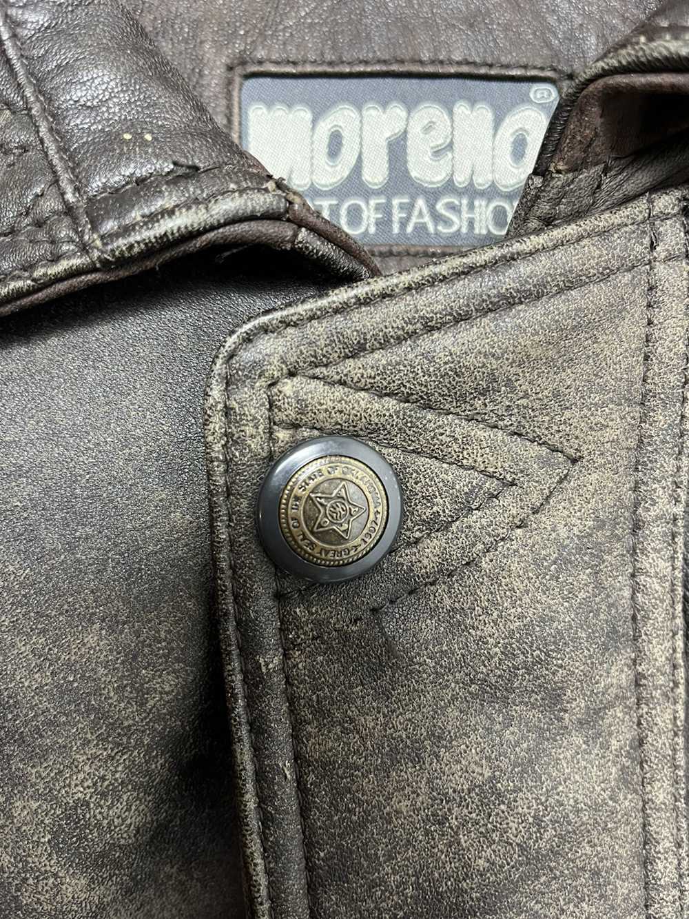 Leather × Leather Jacket × Vintage Vintage 90s Le… - image 5