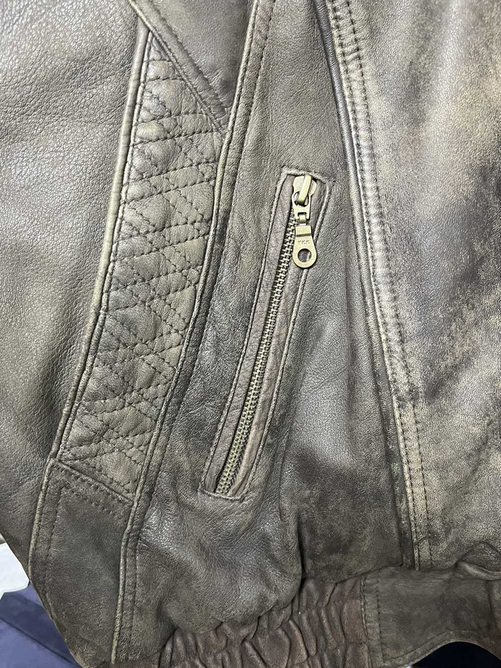 Leather × Leather Jacket × Vintage Vintage 90s Le… - image 7