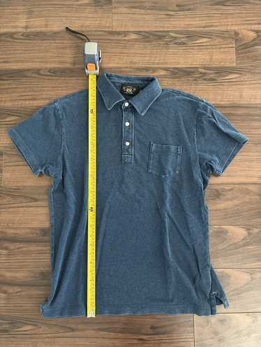 RRL Ralph Lauren Indigo dyed pique polo shirt