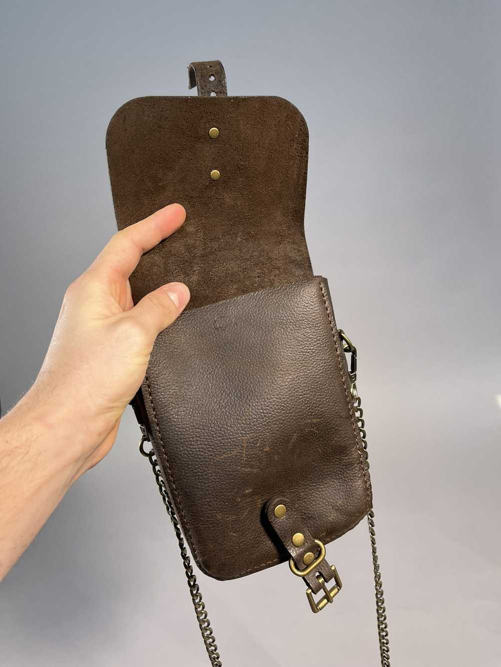 Leather × Vintage Vintage Leather Bag with Chain - image 11