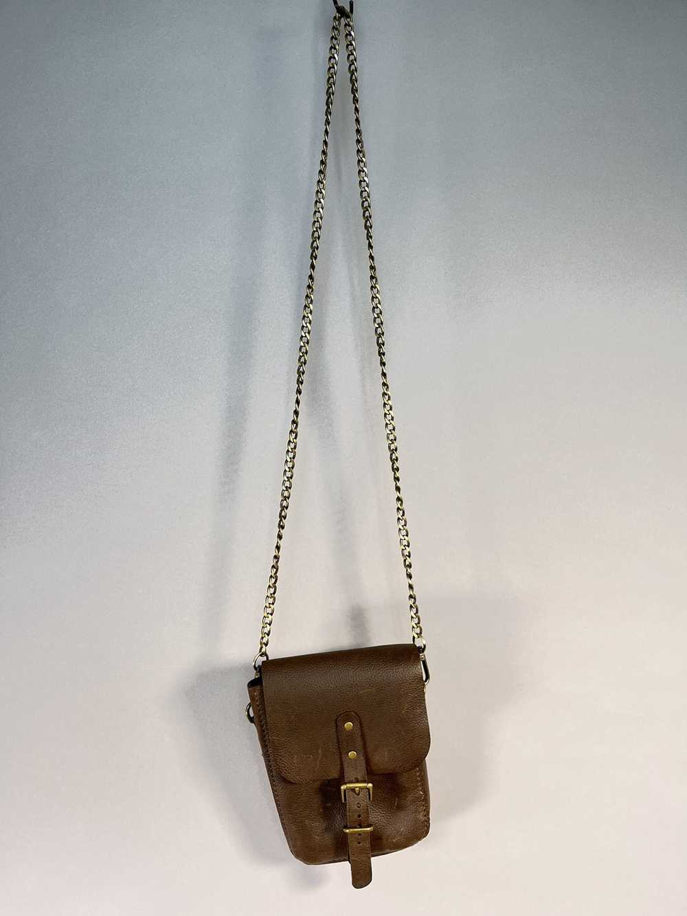 Leather × Vintage Vintage Leather Bag with Chain - image 1