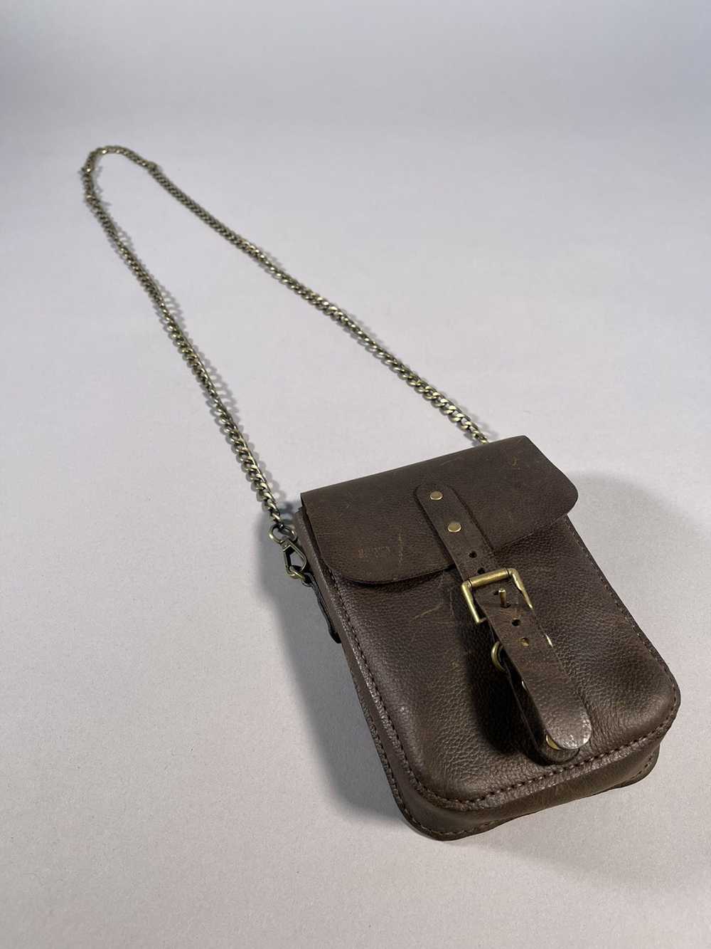 Leather × Vintage Vintage Leather Bag with Chain - image 3