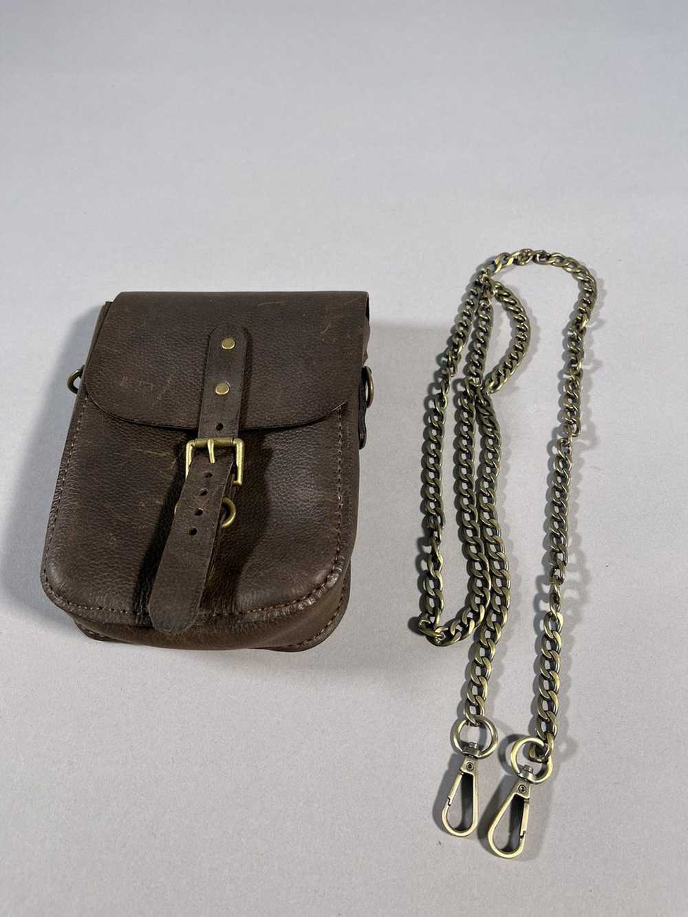 Leather × Vintage Vintage Leather Bag with Chain - image 7