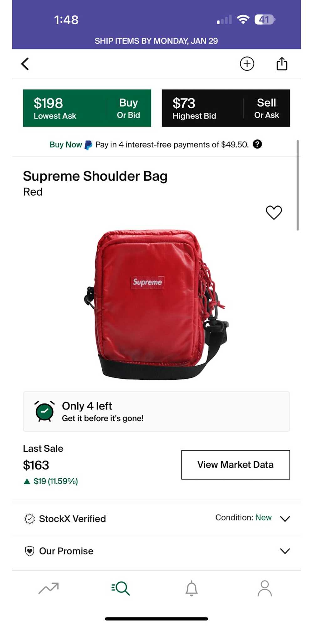 Supreme Supreme Red Shoulder Bag (FW17) - image 4
