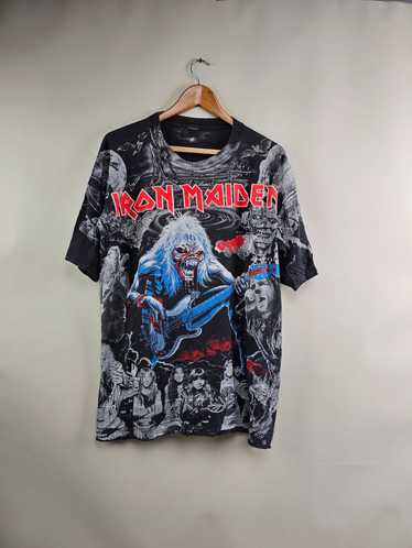 HTF VTG outlets Y2K BAND TEE AOP IRON MAIDEN