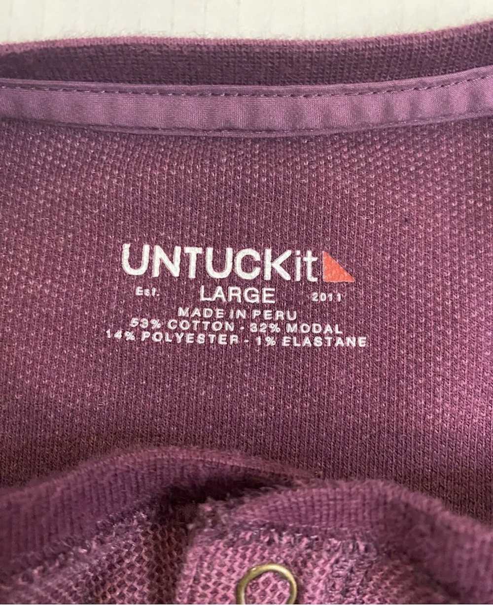 UNTUCKit UntuckIt Shirt Mens Large Maroon Henley … - image 4