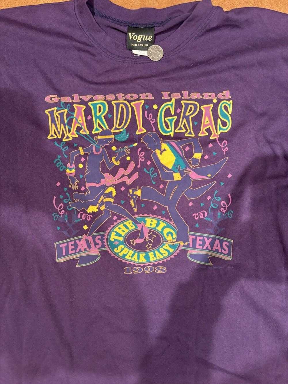 Vogue Vintage Vogue 1998 Mardi Gras Tee Large - image 3