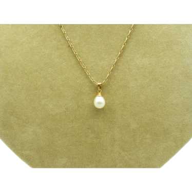 Majorca Pearl on Gold Filled Chain in Original Box - image 1