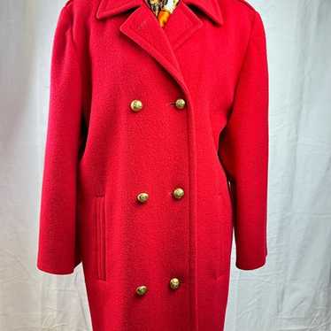 Jaeger Red Wool Double Breasted Coat