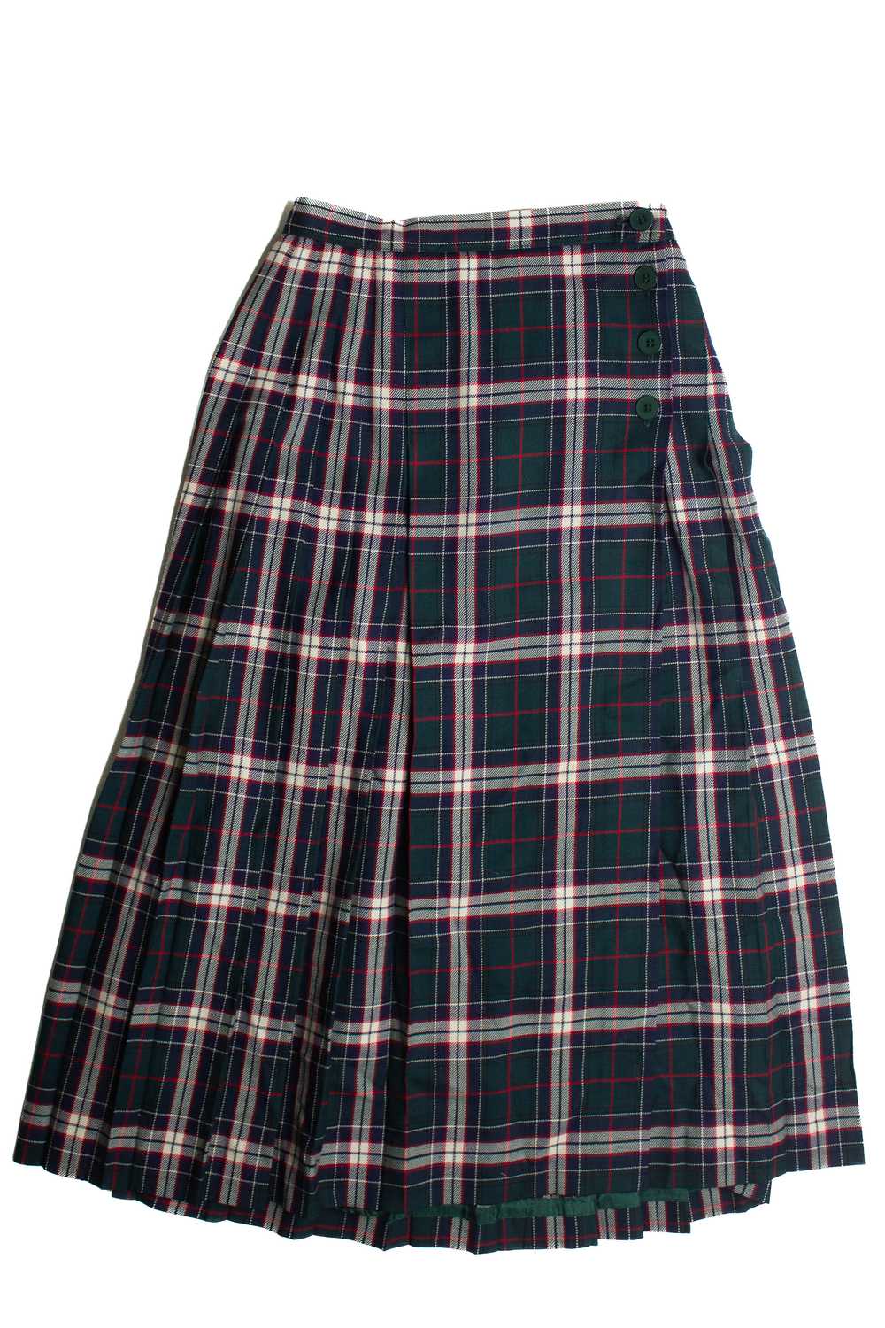 Vintage Plaid Wool Maxi Skirt (80s) 690 - image 1