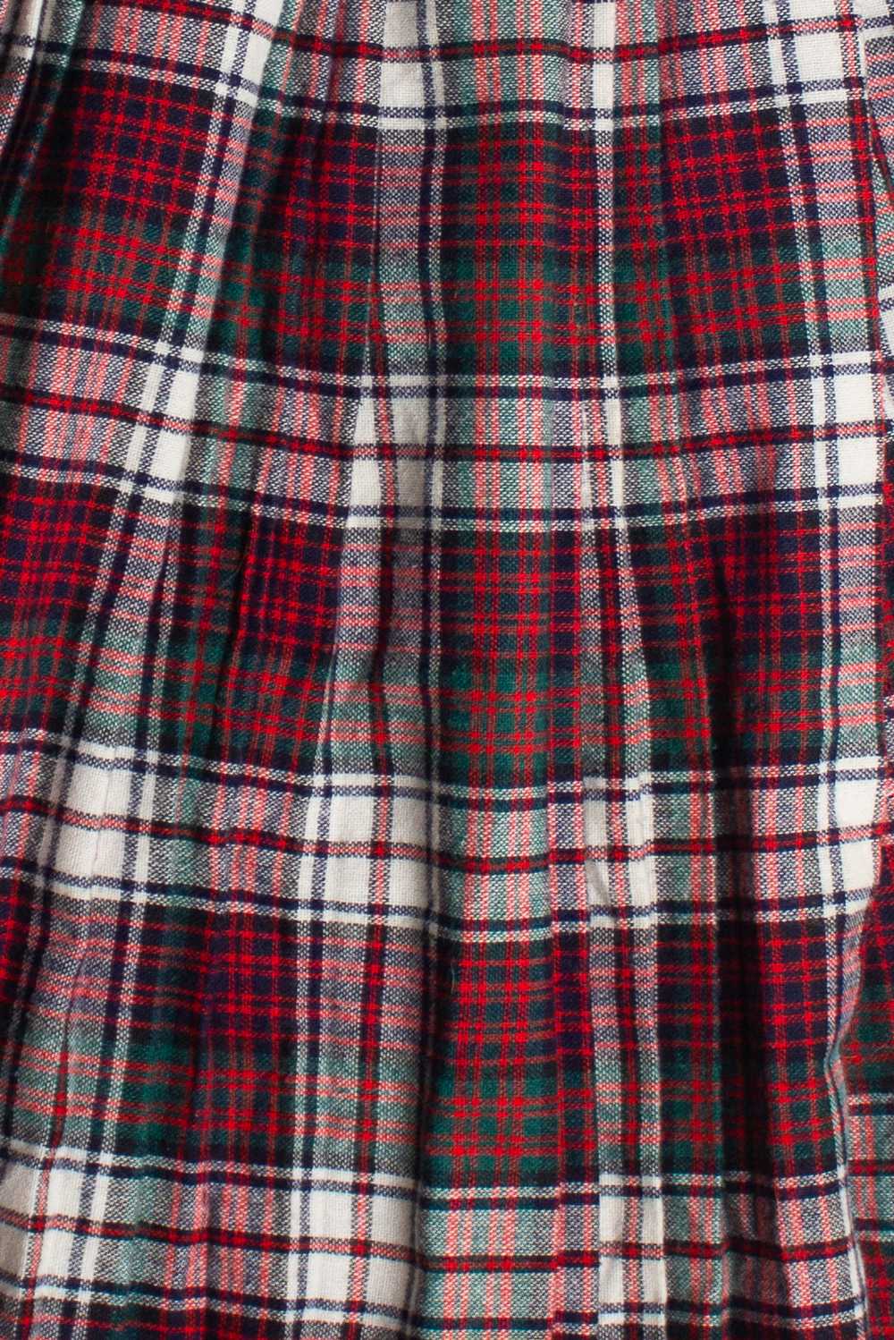 Vintage Plaid Wool Midi Skirt (1980s) - image 2