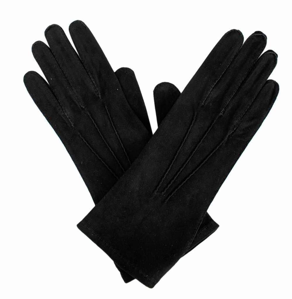Managed by hewi Hermes Vintage Black Suede Gloves - image 1