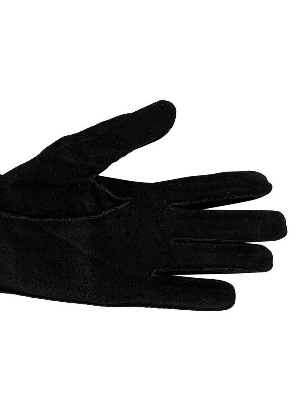 Managed by hewi Hermes Vintage Black Suede Gloves - image 6