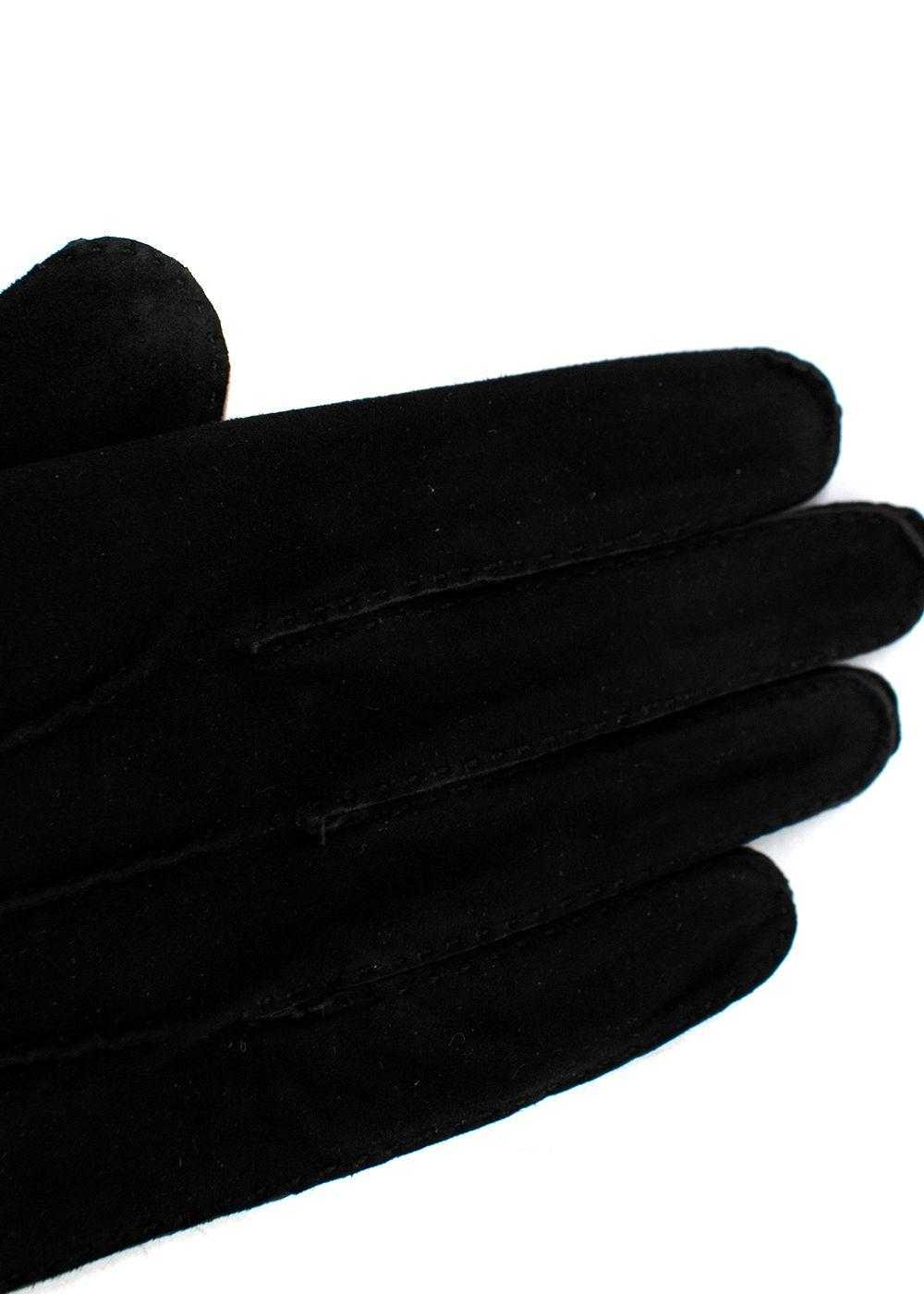Managed by hewi Hermes Vintage Black Suede Gloves - image 8