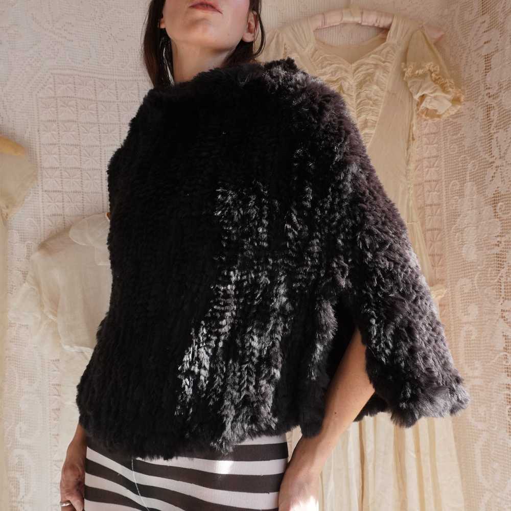 Vintage Woven Rabbit Fur Cape - image 2