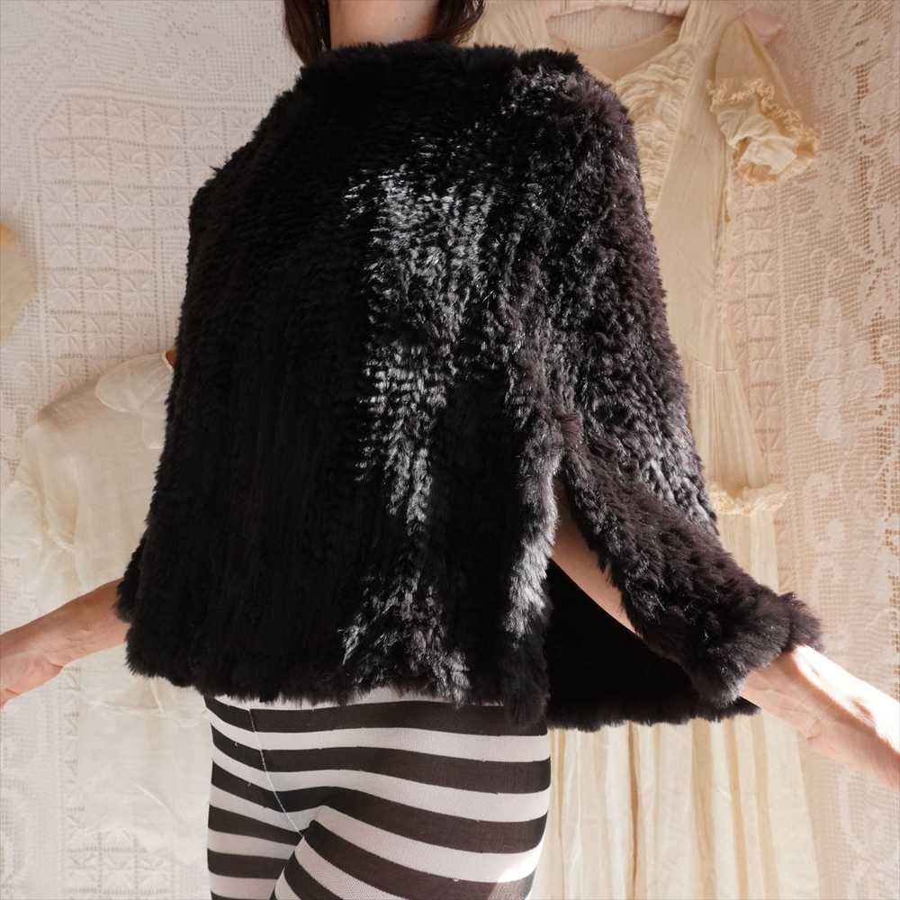 Vintage Woven Rabbit Fur Cape - image 3