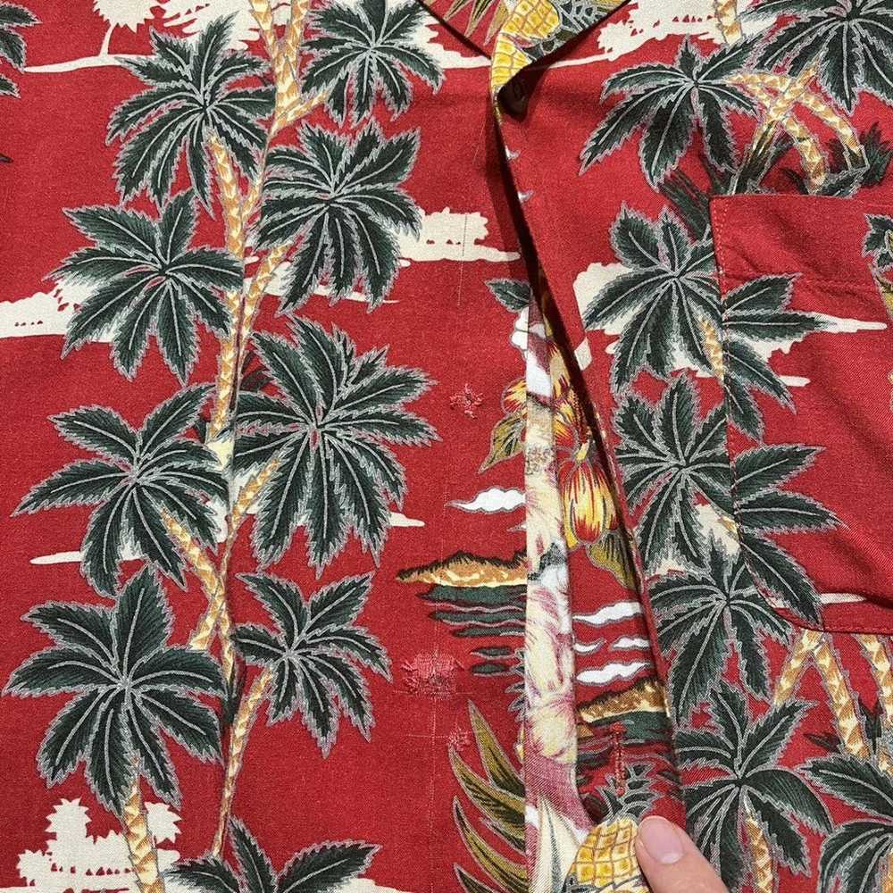 Vintage 2000s Pineapple Connection Red Rayon Hawa… - image 2