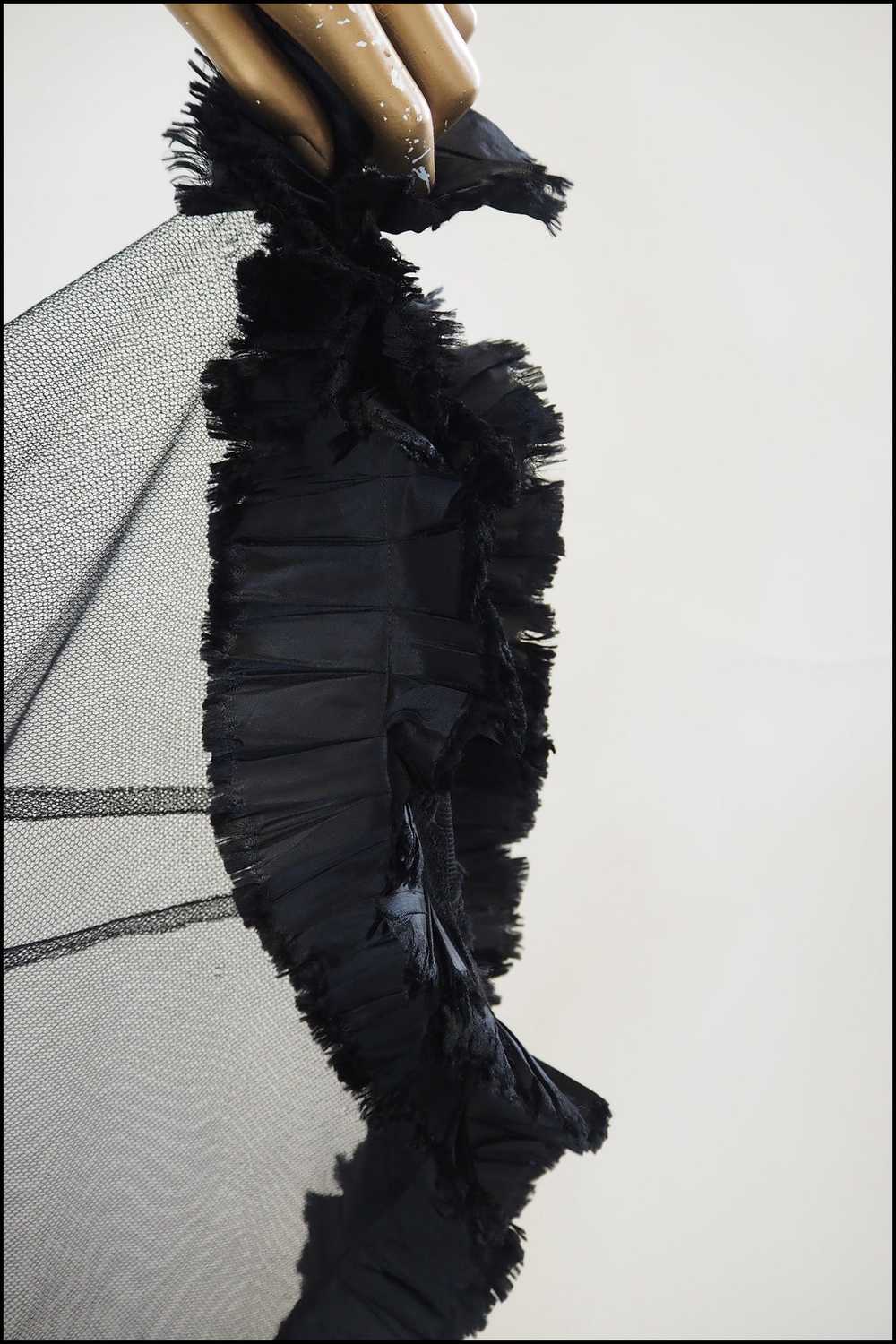 Vintage 1930s Black Sequin Tulle Dress - image 11