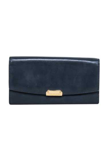 Burberry - Navy Leather Long Wallet