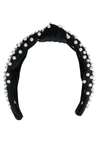 Lele Sadoughi - Black Knot Front Headband w/ Pearl