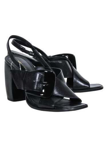 Tory Burch - Black Leather Crisscross Banana Heel… - image 1