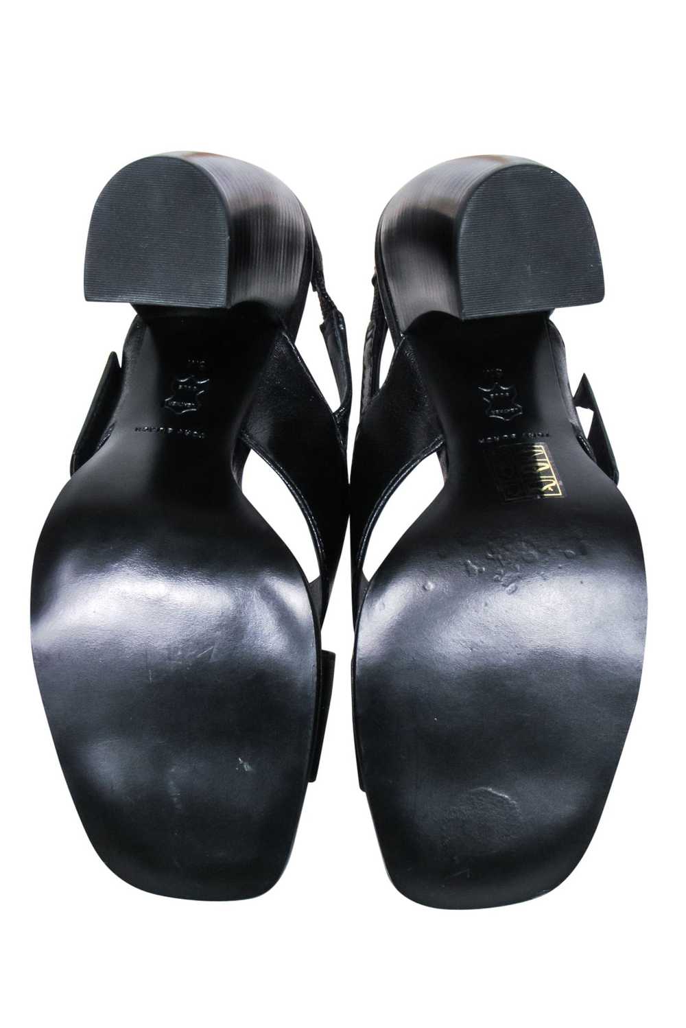 Tory Burch - Black Leather Crisscross Banana Heel… - image 5