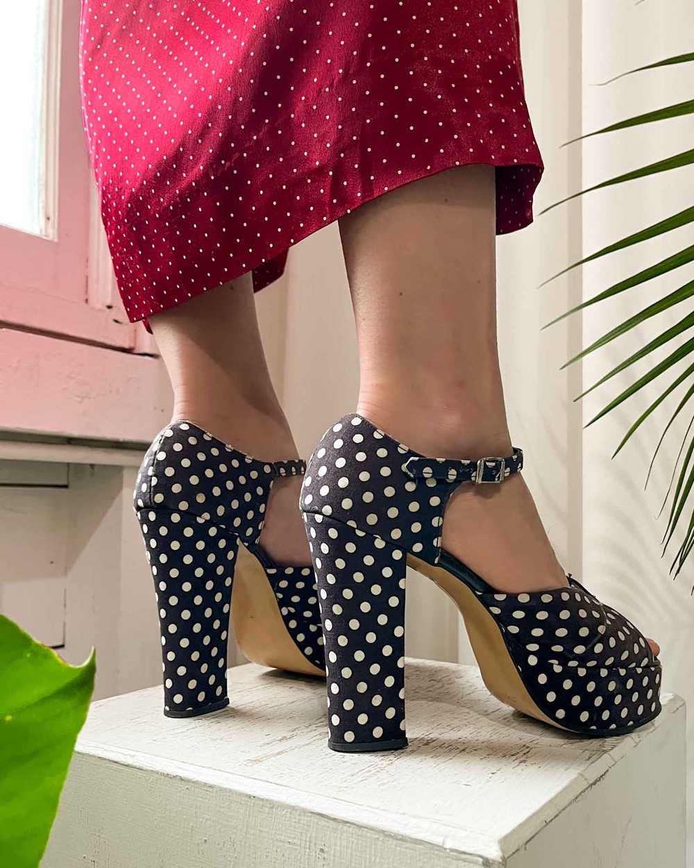 70s Polka Dot Platforms - image 4