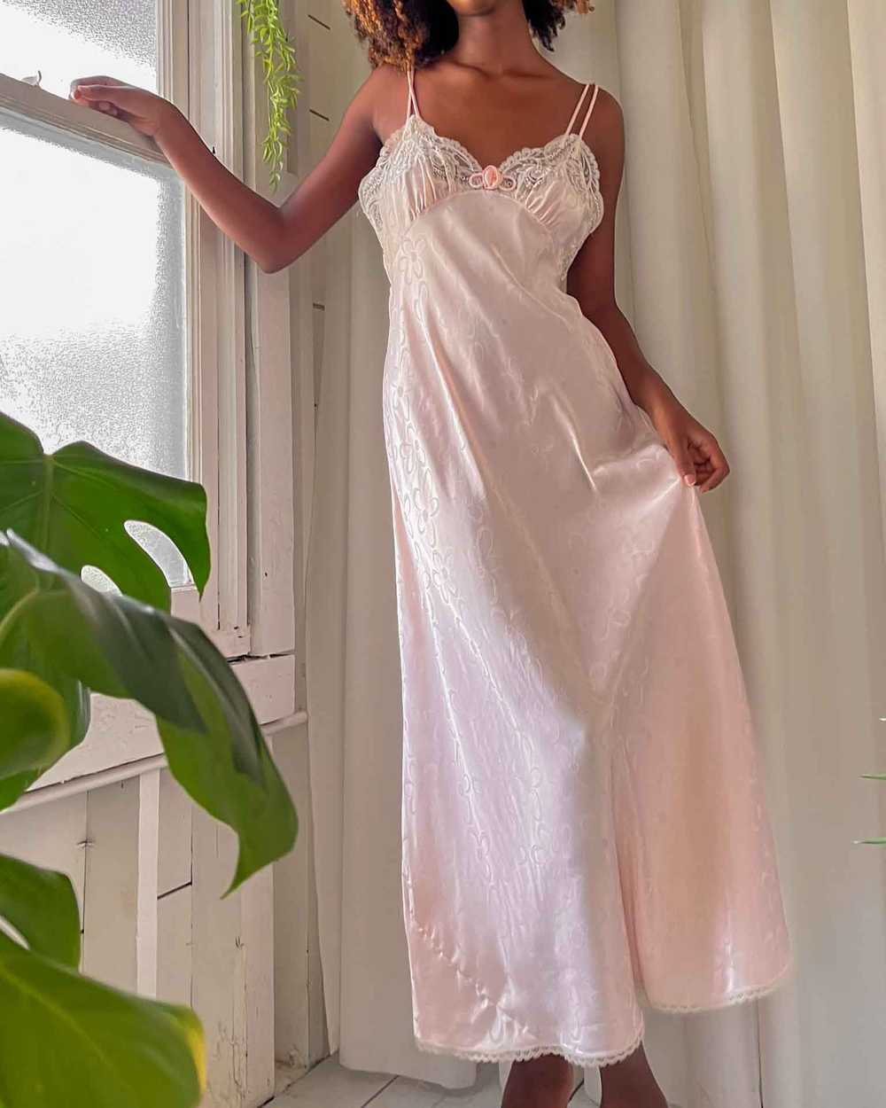 80s Dior Floral Satin Slip Dress - image 3