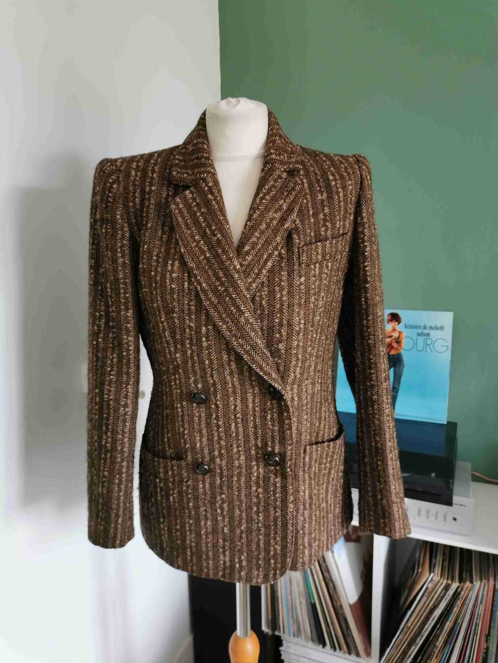 Wool blazer - Wool tweed blazer Slightly fitted s… - image 4