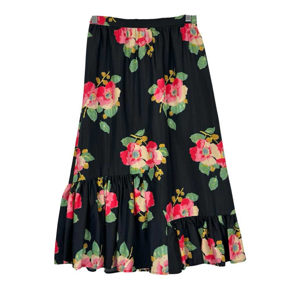Manoush Floral Ruffle Silk Skirt - image 1