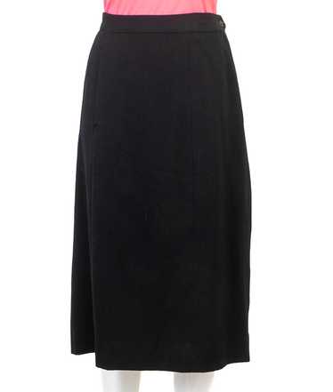 1950s Black Wool Gabardine Pencil Skirt - image 1
