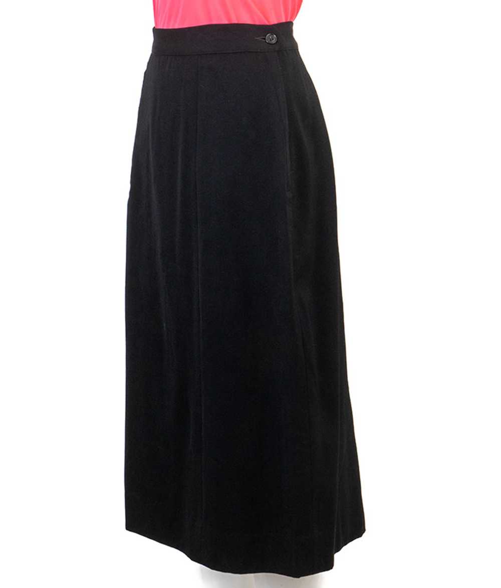 1950s Black Wool Gabardine Pencil Skirt - image 2