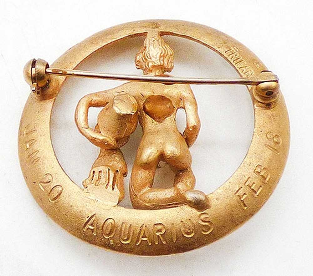 Trifari Zodiac Series Aquarius Brooch - image 2