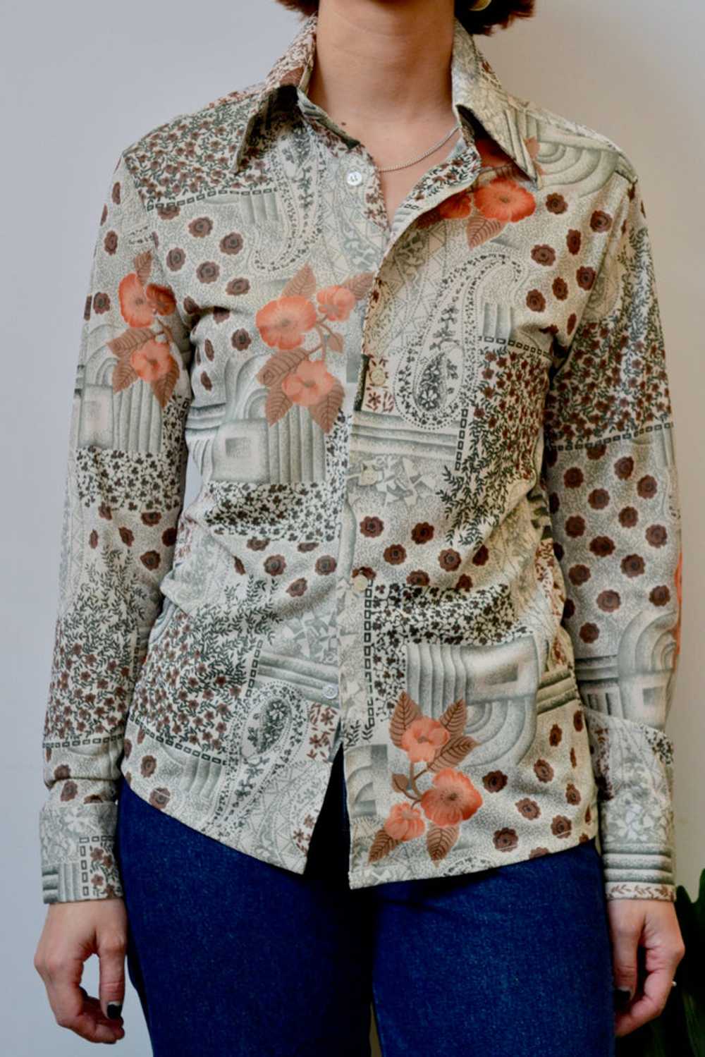 Seventies Abstract Button Up - image 2