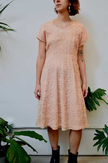 Fifties Blush Lace Dress - image 1