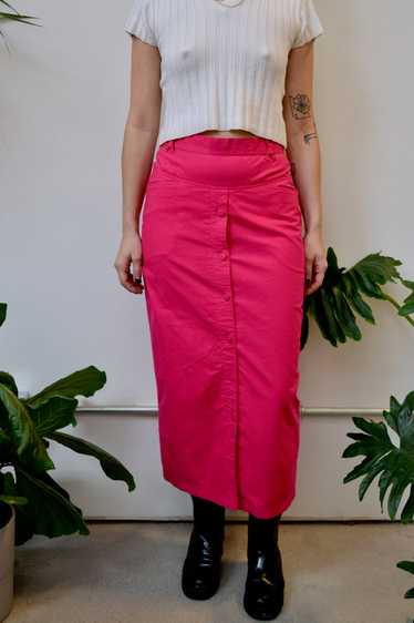 Hot Pink Brass Plum Cotton Skirt