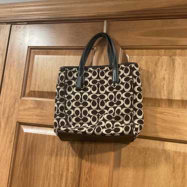 Vintage Coach Black-Gray Wool E0J-8131 Tote cheapest Bag