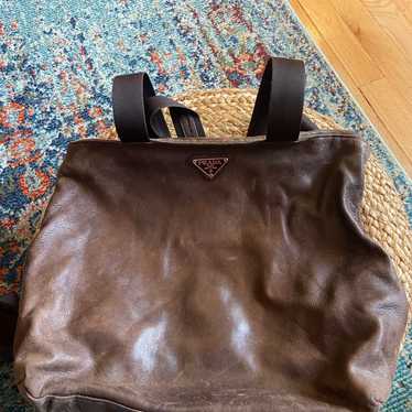 Vintage Prada bag in brown leather - image 1