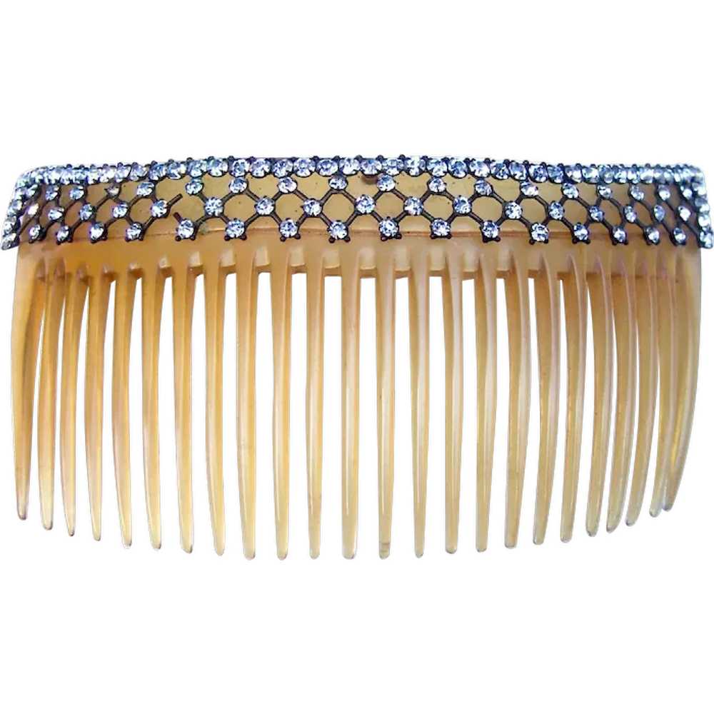 Edwardian rhinestone hair comb bridal hair access… - image 1
