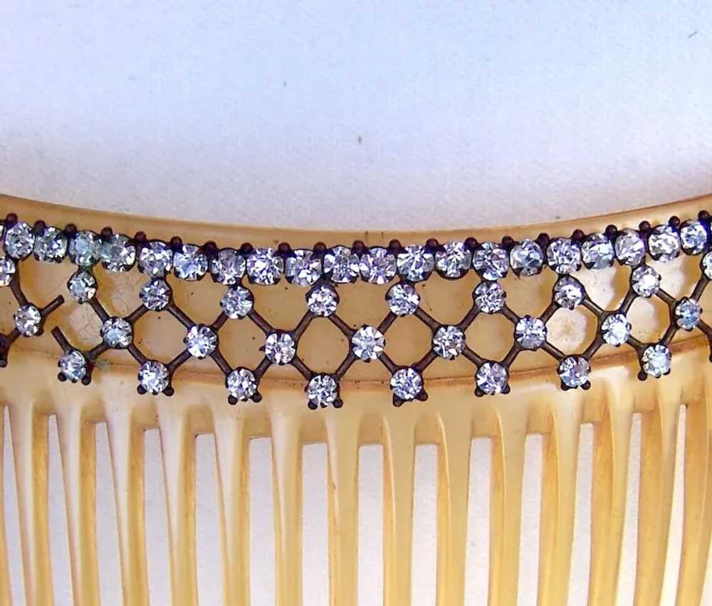 Edwardian rhinestone hair comb bridal hair access… - image 4